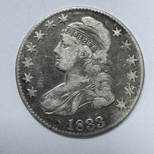 1833 Capped Bust Silver Half Dollar 50c Lettered Edge US Type Coin