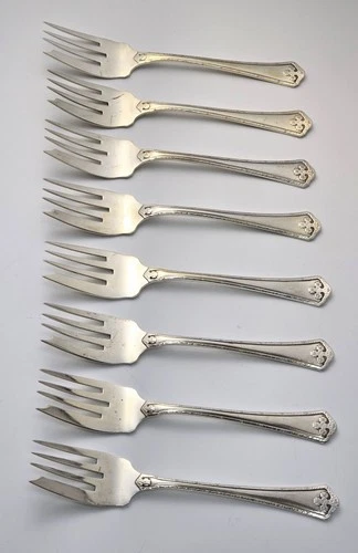 (8) Wallace CARMEL Sterling Silver Dessert Forks  5 3/4" - NO MONO 216g