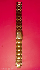 Citizen Eco-Drive Women's Rectangle Gold-Tone Watch Silver Dial Roman 30m