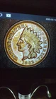1862  Proof Indian Head Cent Penny Iridescent Toned Mirrors