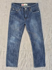 LEVI'S 514 Slim Straight Men Youth Jeans Size 27 X 27 Dark Wash 5-Pocket Denim