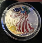 2000 colored Silver Eagle Dollar Coin Walking Liberty  1oz. .999 pure silver