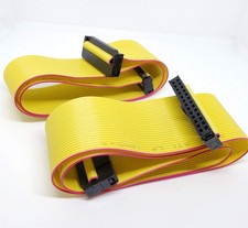 IDC 2x13 26P 2.54mm Female Connector Yellow Flat Ribbon Cable 19 Inch 2 PCS