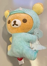 San-X Rilakkuma In Blue Dinosaur Holding Dino Side Large 16" Plush NWT Round 1