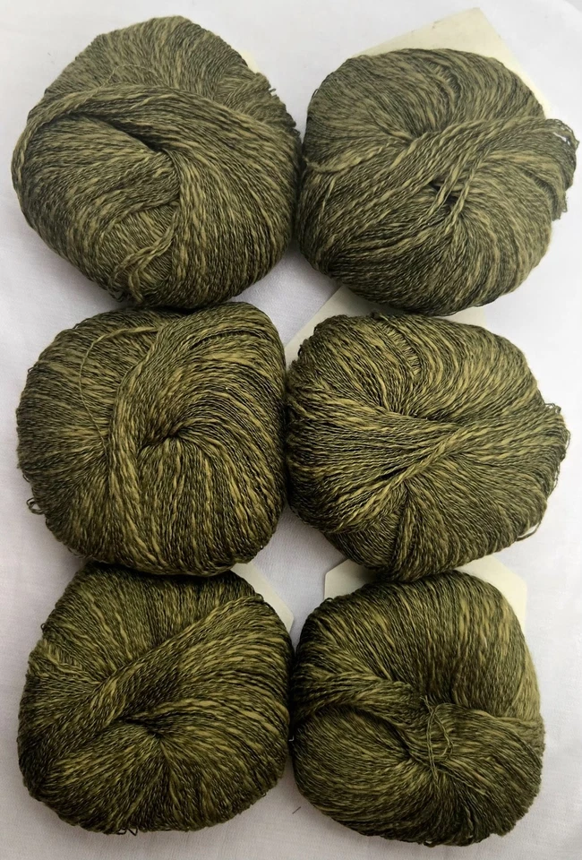 Maggi Knits Irish MK Collection 6 Ball Lot Cotton/ Linen Blend Pistachio #24 DK - Image 4 of 4