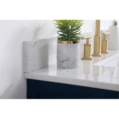 Elegant Decor Sinclaire 36" MDF Single Bathroom Vanity with Backsplash in Blue - Picture 4 of 8