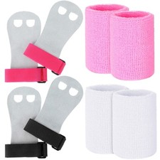 2-Set Gymnastics Grips Wristbands for Kids Youth Palm Protection Support