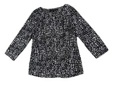 Lafayette 148 New York Jacket Womens 6 Black Geometric Lined Cotton Suit Blazer