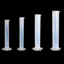 Precision Labware: Plastic Measuring Cylinder 10ml-2000ml Scale Blue Print
