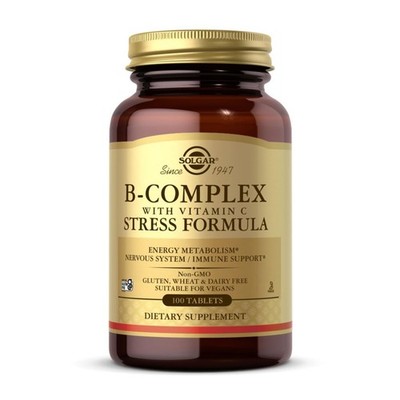 Solgar Vitamin B Complex with Vitamin C Tablets Pack of 100 High Strength B