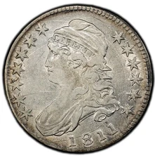 1811 PCGS XF Details Capped Bust Half Dollar ‘Large 8’, Silver Coin Extra Fine