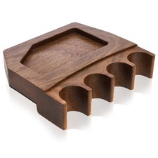 Eorbow 4-Hole Wood Pool Cue Holder, 5 inches x 4.5 x 1 inch, Brown