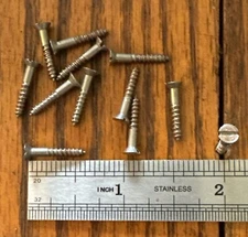Antique Wood Screws Flat Head Slotted # 3 X 5/8” Steel American Made Free Ship