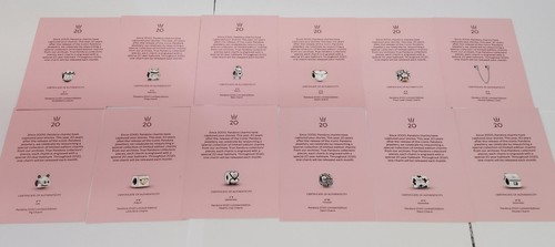 Genuine Pandora 20th anniversary Full set 12 Charms, certificates & Jewelry Box - Bild 4 von 13