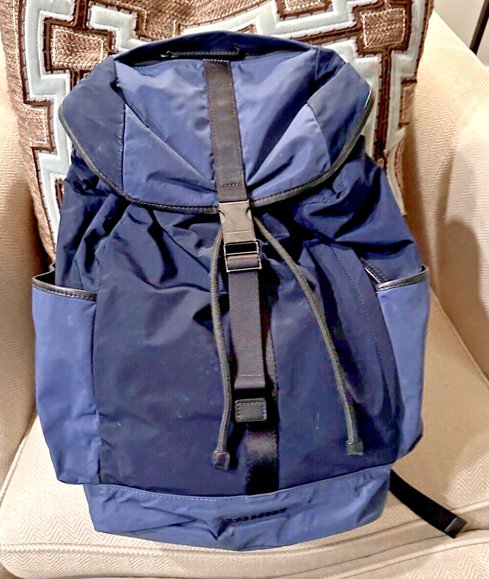 BURBERRY ネイビー リュック Authentic Burberry Watson Large Diaper Bag Polyester Blue Backpack