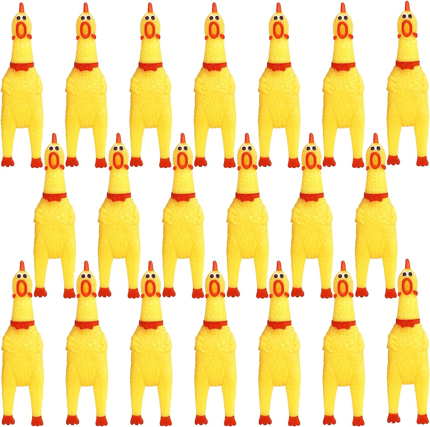 20 Pcs Rubber Chicken Screaming Squeeze Chicken Yellow Rubbe