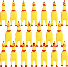 20 Pcs Rubber Chicken Screaming Squeeze Chicken Yellow Rubber Squawking Dog Toys