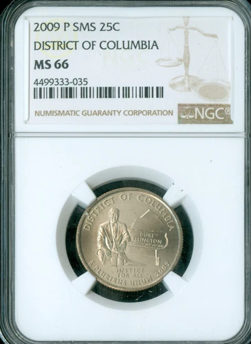 2009 P DISTRICT COLUMBIA QUARTER NGC MS66 SMS  .