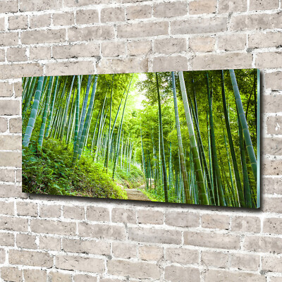 Glas-Bild Wandbilder Druck auf Glas 140x70 Deko Landschaften Bambuswald