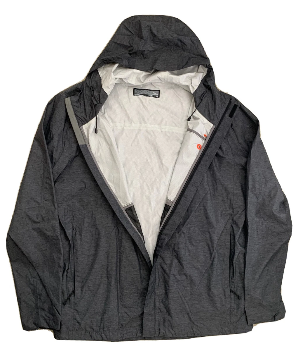 Men’s XXL Rain Coat Jacket Windbreaker w/Hood Paradox Full Zip Gray Adult  Causal
