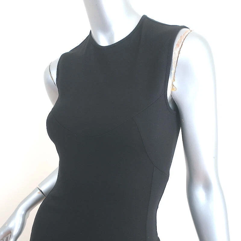 Vestido justo Stella McCartney alargado preto jersey de algodão stretch tamanho 40 - Imagem 4 de 4