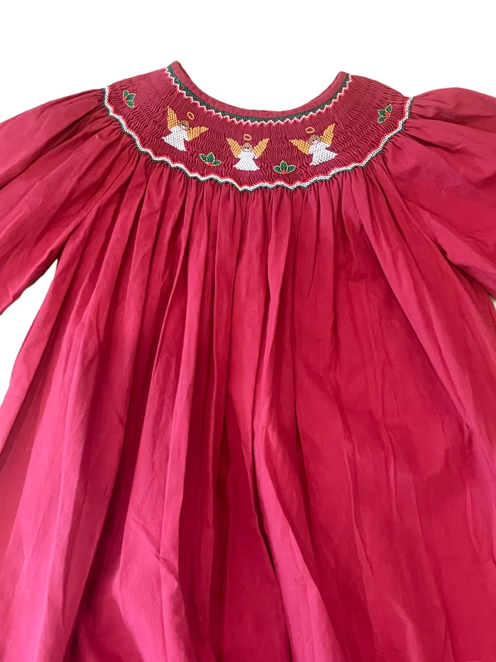 Vestido Calado Colección Rosalina Talla 7Y Rojo Ángeles Acebo Vacaciones Navidad Foto 2 de 4