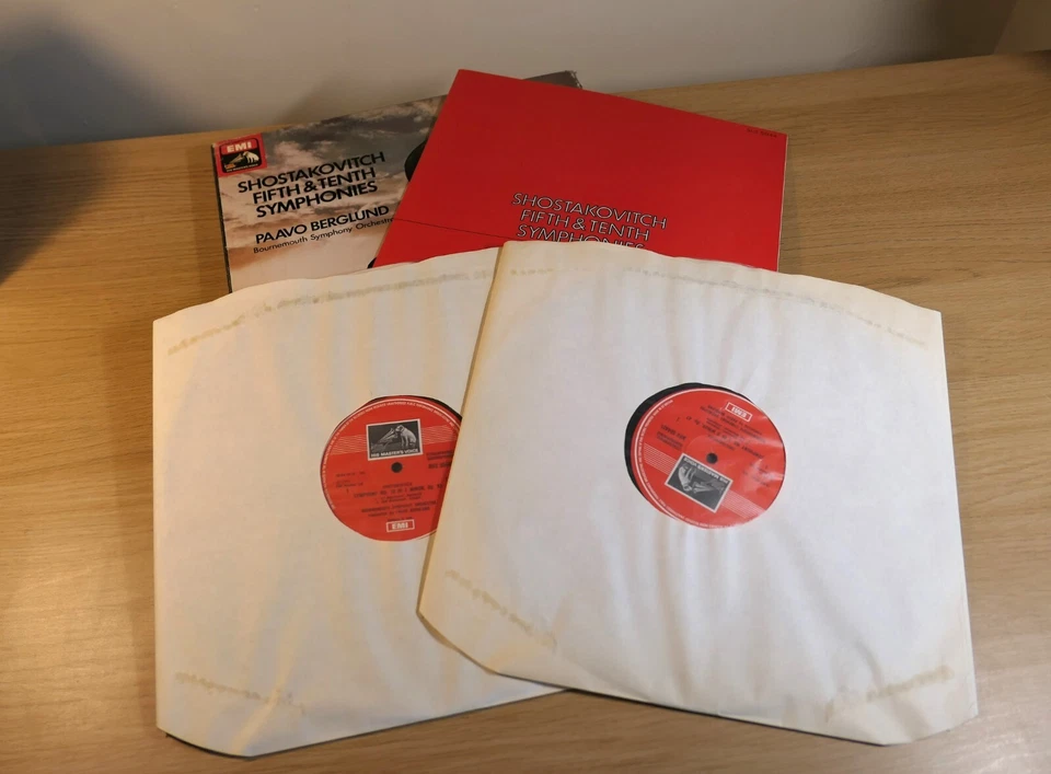 SLS 5044 Shostakovich Symphony 5 & 10 Paavo Berglund 2LP EMI Quad Vinyl NM - Image 3 of 4