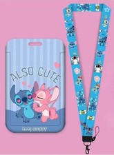 Stitch And Angel Lilo and Stitch Lanyard ID Badge Holder Keychain Neck Strap