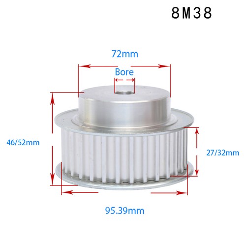 BF-type HTD8M 25mm / 30mm Timing Belt Pulley 12 - 72 Tooth for CNC Step Motor - Picture 32 of 49