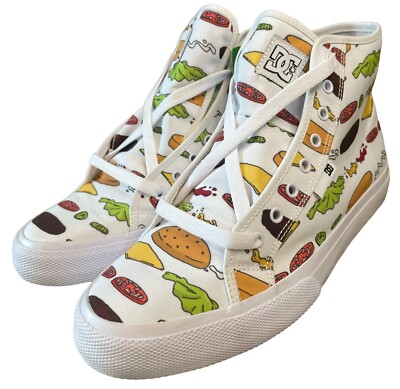 Bob's Burgers X DC Shoes Manual Hi Top Sneakers Hamburger Toppings NIB Men 10.5