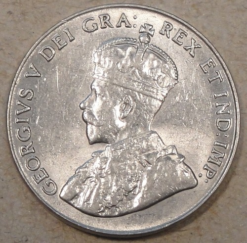 Canada 1928 Five Cents AU/BU
