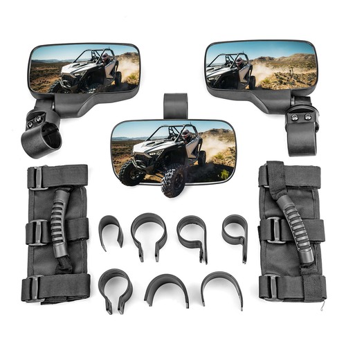 Kemimoto Mirrors UTV Side & Rear View Mirror Set - Universal Fit For Kawasaki Mule PRO, Can-Am, Polaris, Honda, Yamaha & More Kawasaki Vulcan Mirrors - Foto 9