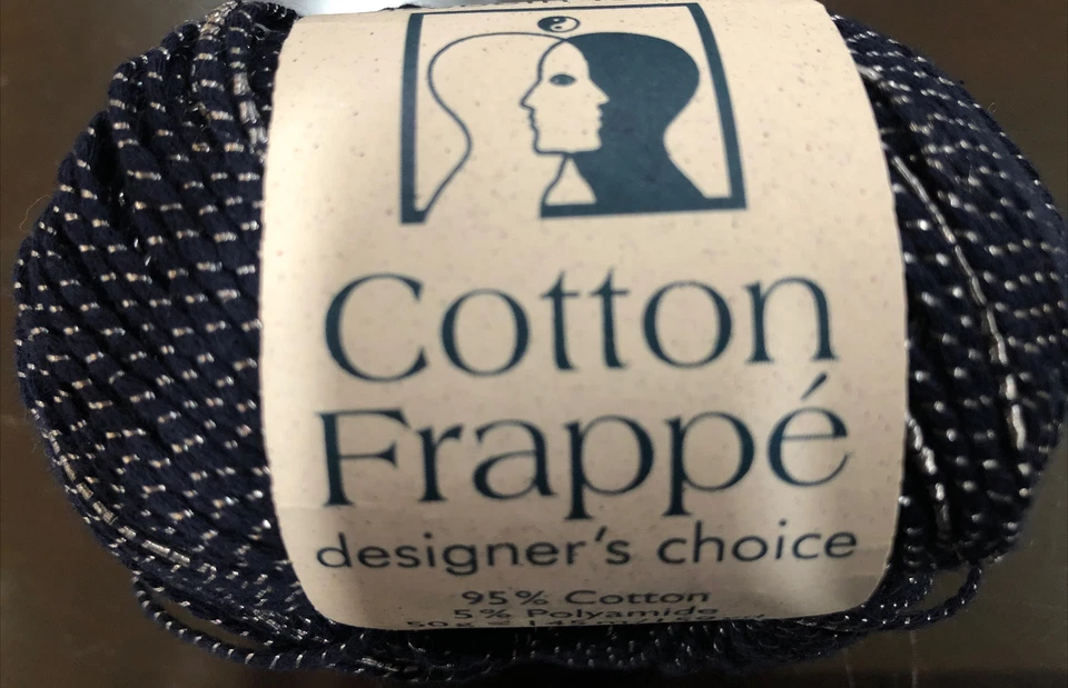 Hilo de frappe de algodón Lavold Elsebeth azul marino con gris 159 yardas 50 gramos cada uno Foto 2 de 4