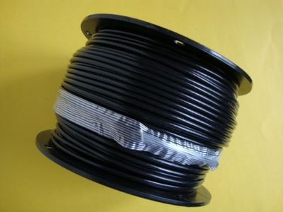 BLACK Vinyl Coated Wire Rope Cable, 1/4'' - 5/16'', 7x19, 200 ft reel