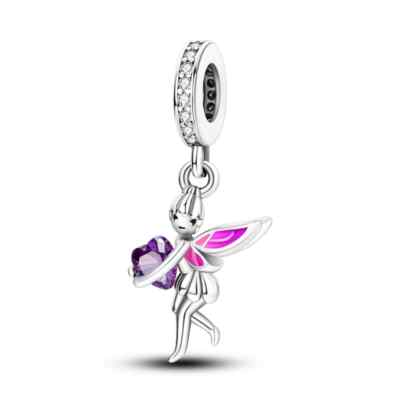 Ciondolo da Donna in Oro Bianco 18kt (750) Pendente Piccolo Cuore Cuoricino Aperto con Zirconi