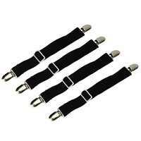 Bed Sheet Corner Holder Black Elastic Straps Fasteners Clips Grippers 4 Pcs Bed Sheet Corner Holder Black Elastic Straps Fasteners Clips Grippers 4 Pcs