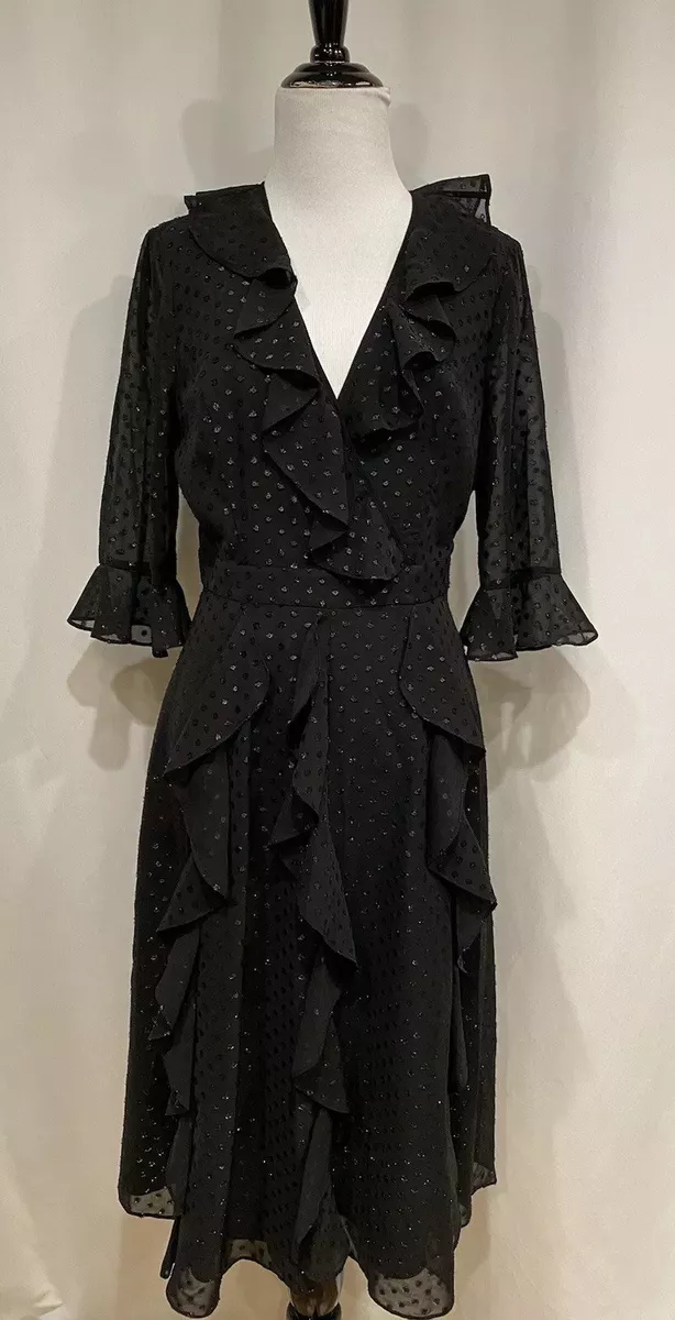Ted baker black ruffle dress top