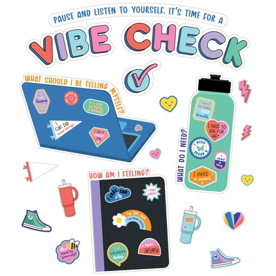 Carson Dellosa We Stick Together Vibe Check Bulletin Board Set (51 pieces)
