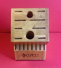 Cutco 1748 Homemaker 18 Slot + 2 For Scissors Kitchen Knife Block Honey Oak Wood