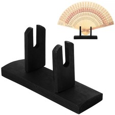 Hand Held Fan Black Holder Asian Display Stand Wall Mounted Japanese