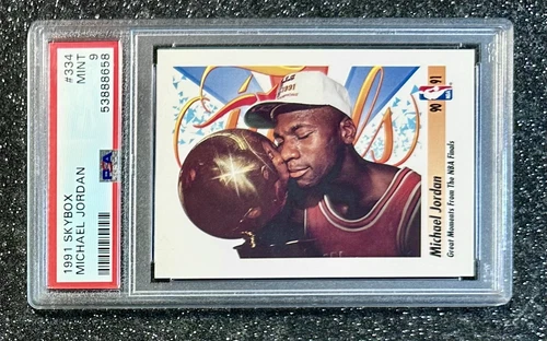 1991 SkyBox Michael Jordan NBA Finals #334 Chicago Bulls (5x MVP/HOF) PSA 9 MINT