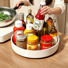 Lazy Susan Organizer Turntable, 11.8" Rotating Spice Rack Organization with Non-