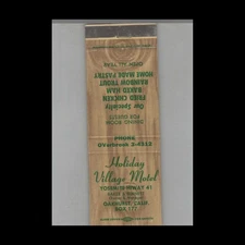 Matchbook Cover Holiday Village Motel Oakhurst, CA