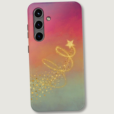 Samsung Galaxy S24 Shockproof Tough Phone Case 90s Retro Shooting Star Rainbow