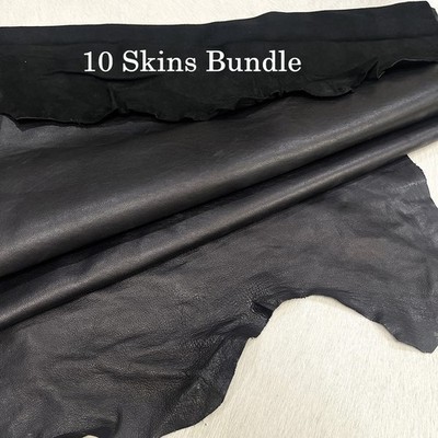 Avetco Black Lambskin Lining Leather 10 Hides Lot (Approx. 65 70 SF) Good Grade