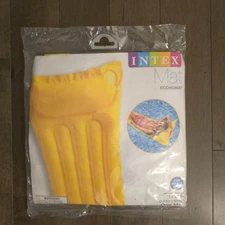 INTEX Economat 72"x27" Adult Inflatable Mat For Pool Water Float Yellow New, # 2
