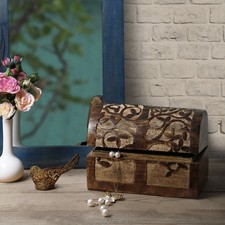 Large Wooden Tree of Life Chest Box Decorative Jewelry Trinket Holder Keepsak...