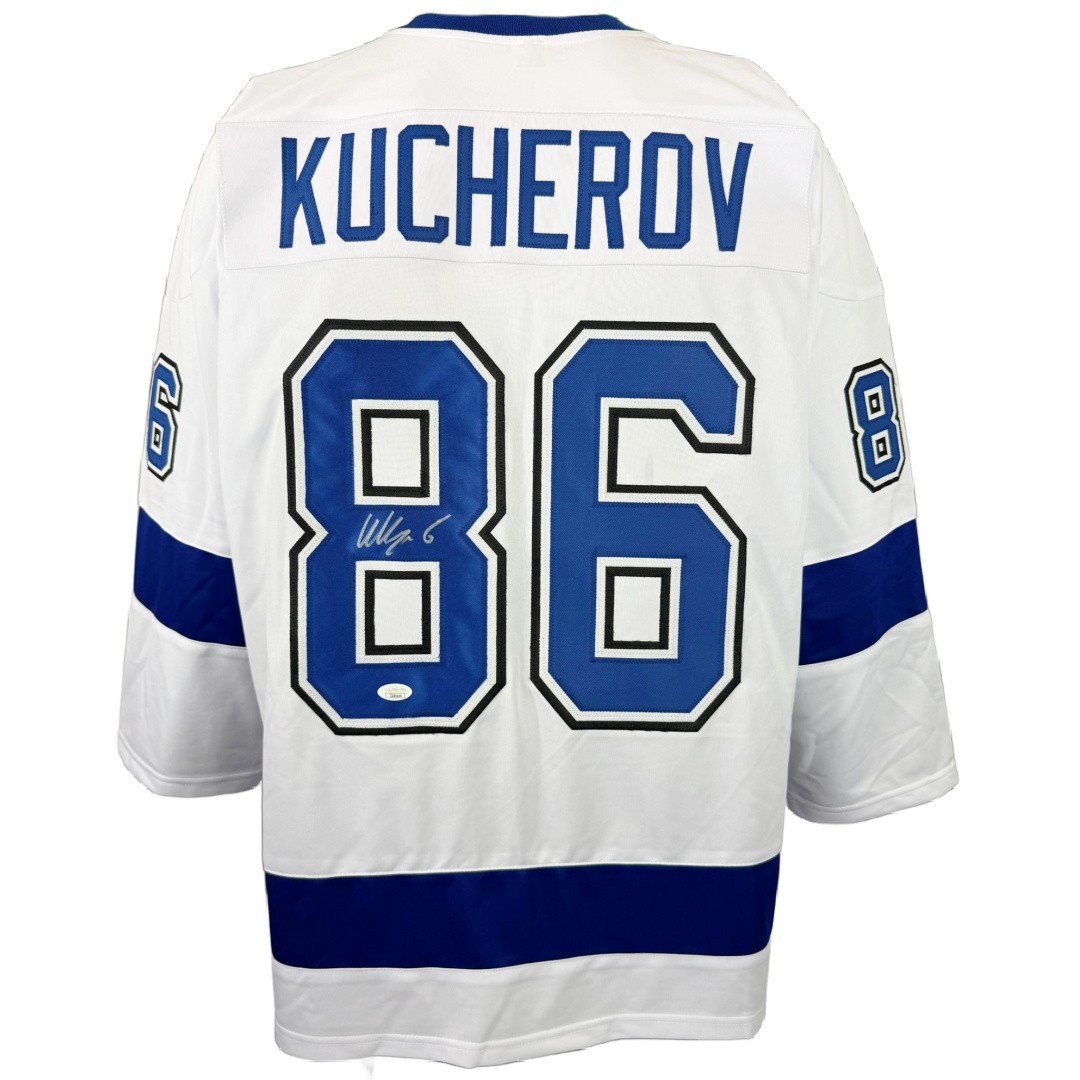 Camiseta firmada autografiada por Nikita Kucherov NHL Tampa Bay Lightning certificado de autenticidad JSA