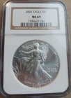 2002 American Silver Eagle NGC MS69 Brown Label PQ