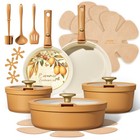 Carote 20Pcs Ceramic Cookware Set Detachable Handles Pots And Pans Set Non